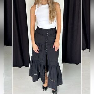 Isabel Marant Etoile Black Button-Down Skirt